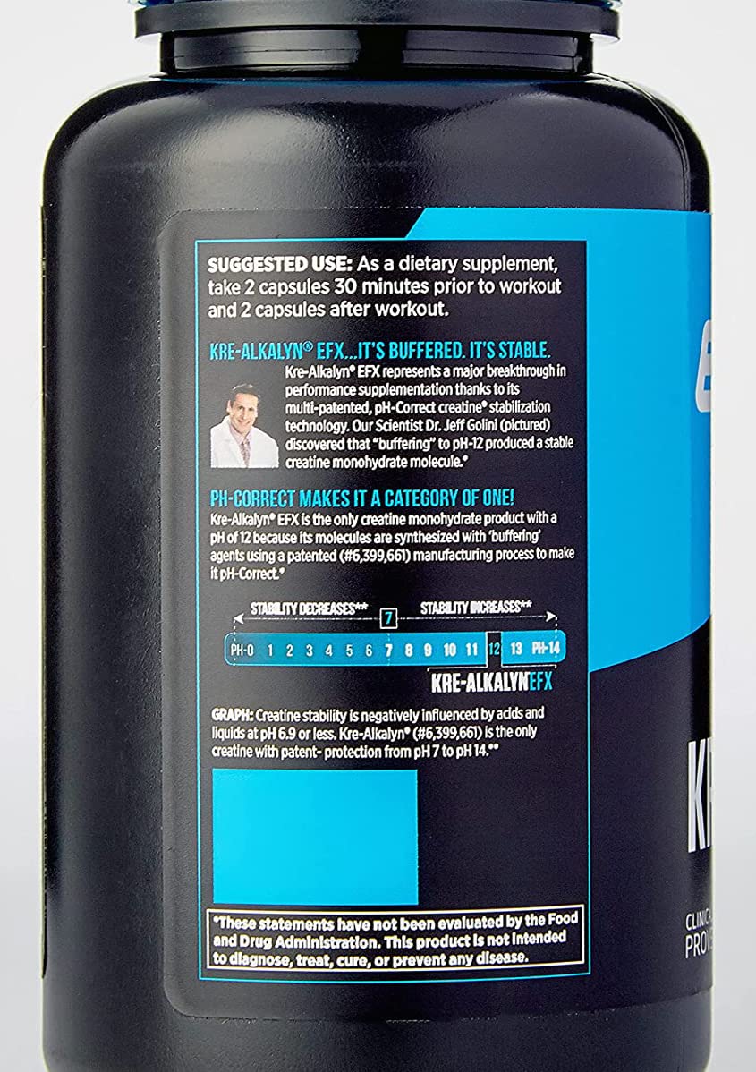 All American EFX Kre-Alkalyn 240Capsules 750 mg Efx-Kapseln (1 Serving 1500mg)