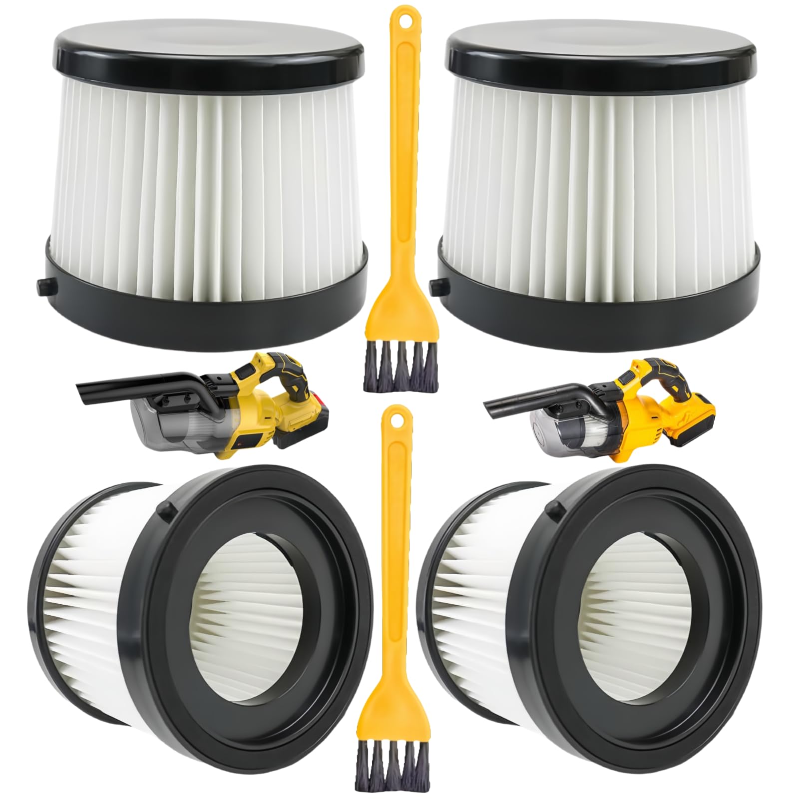 DCV501HB DCV5011H Replacement HEPA Filters. Compatible With DEWALT 20V Vacuum Cordless Handheld Vacuum Filter. Compared To Part DCV5011H DCV501HB Filter. Washable And Reusable Kits.4 Packs