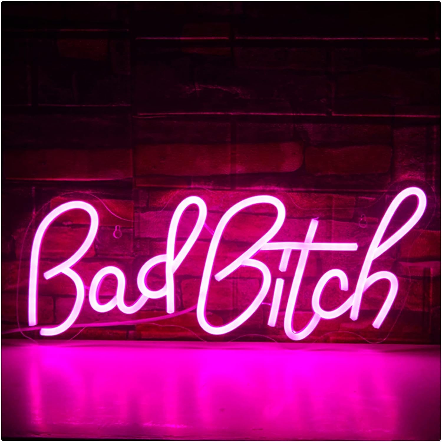 WaiDXn LED Neon Light Sign, Art Pink Wall Light Wall Decoration, Bad Bitch for Bar, Club, Shop, Birthday, Party, 42.5X18.5CM