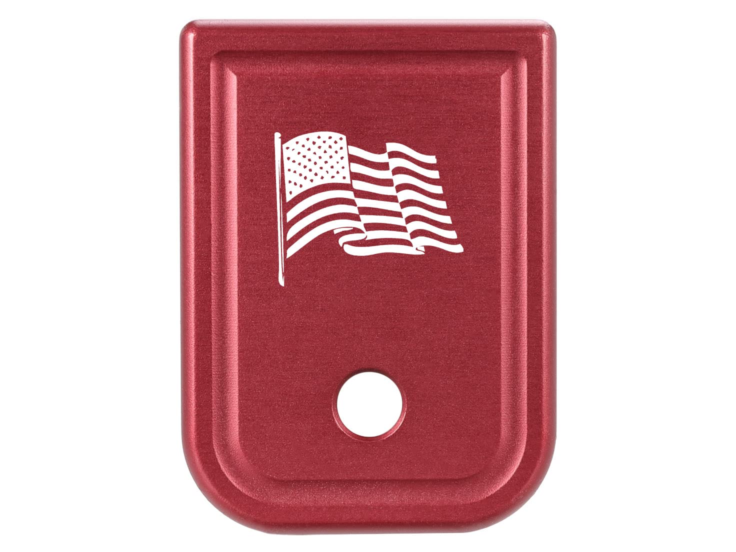 NDZ Performance Magazine Base Plate for Glock 17 19 19X 22 23 24 26 27 31 32 33 34 35 37 38 39 45 Gen 1-4 9MM .40 S&W Laser Engraved Anodized Aluminum in Red - Choose Design