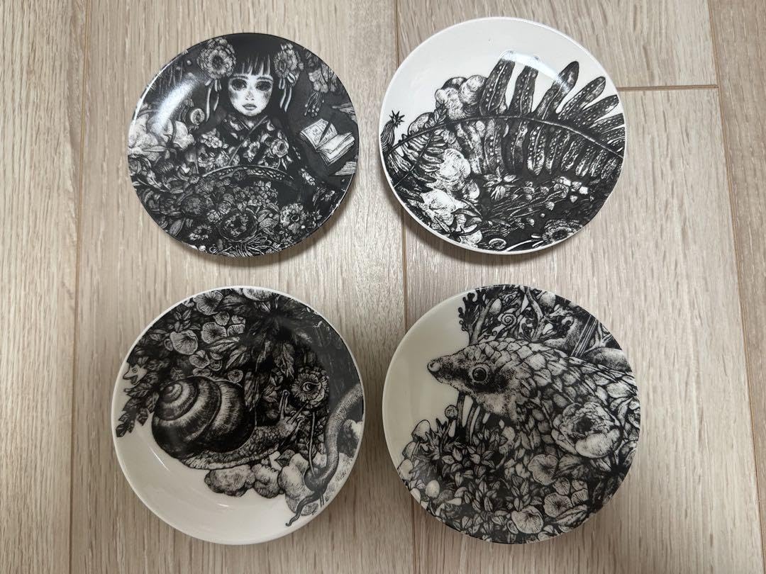 A1307-8/信楽古窯/上田直方/信楽銘々皿4客/共箱/飾皿/盛皿/懐石道具/ A1307-8/信楽古窯/上田直方/信楽銘々皿4客/共箱/飾皿/盛皿/懐石道具