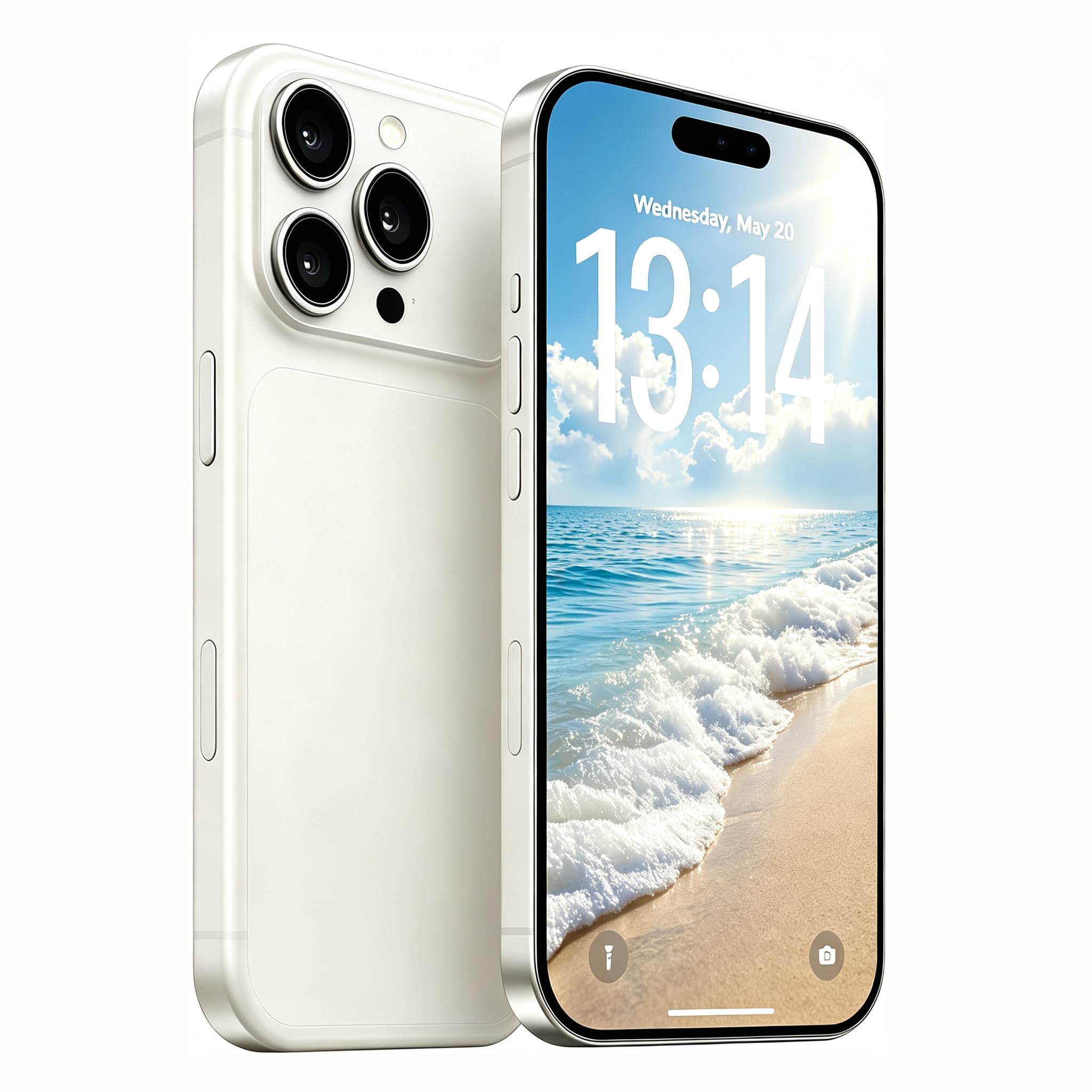 A17 PMAX 5G Unlocked Phones, 8GB+256GB, 6.8" Display, Android 15 | 8000mAh Battery, 20W Fast Charging, Dual SIM Cell Phone Compatible with T-Mobile & AT&T(White)