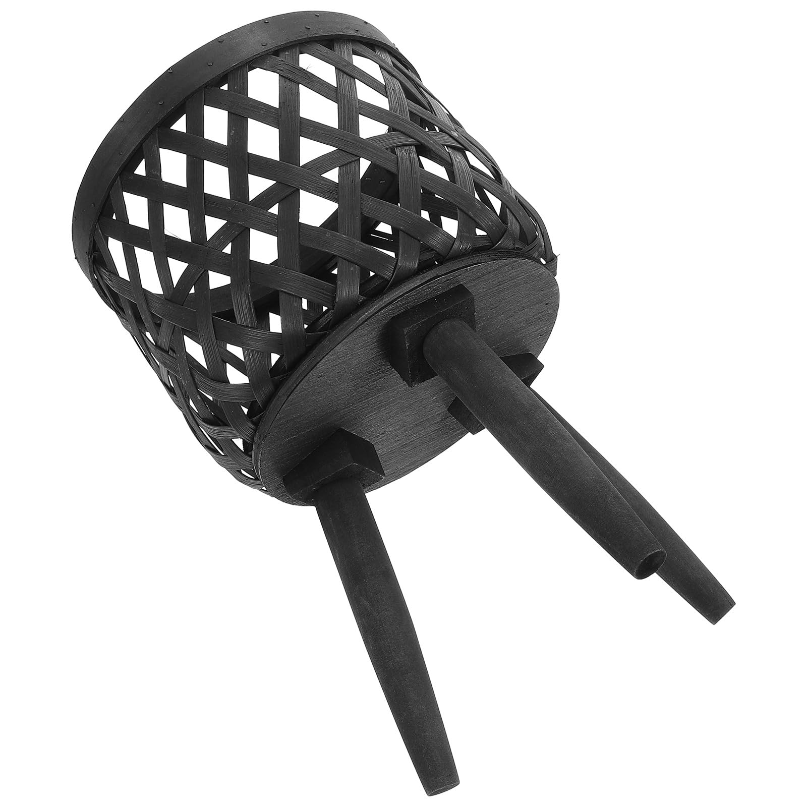 Supvox Rustikaler Pflanzkorb in Schwarz Handgeflochtener Blumentopf Korb für Indoor und Outdoor Leichter Pflanzkübel Balkon mit Dekorativem Design