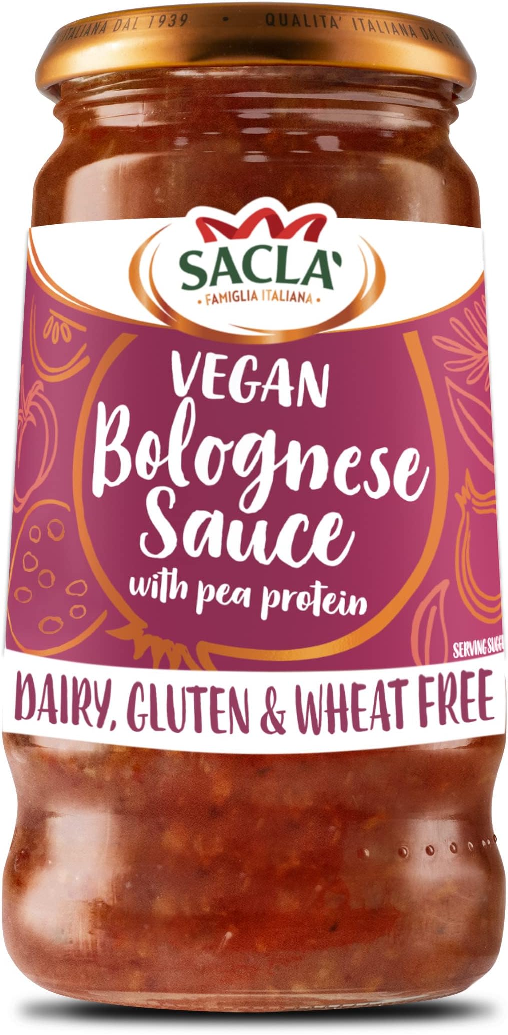Sacla' Vegan Bolognese Pasta Sauce, 350 g (Pack of 1)