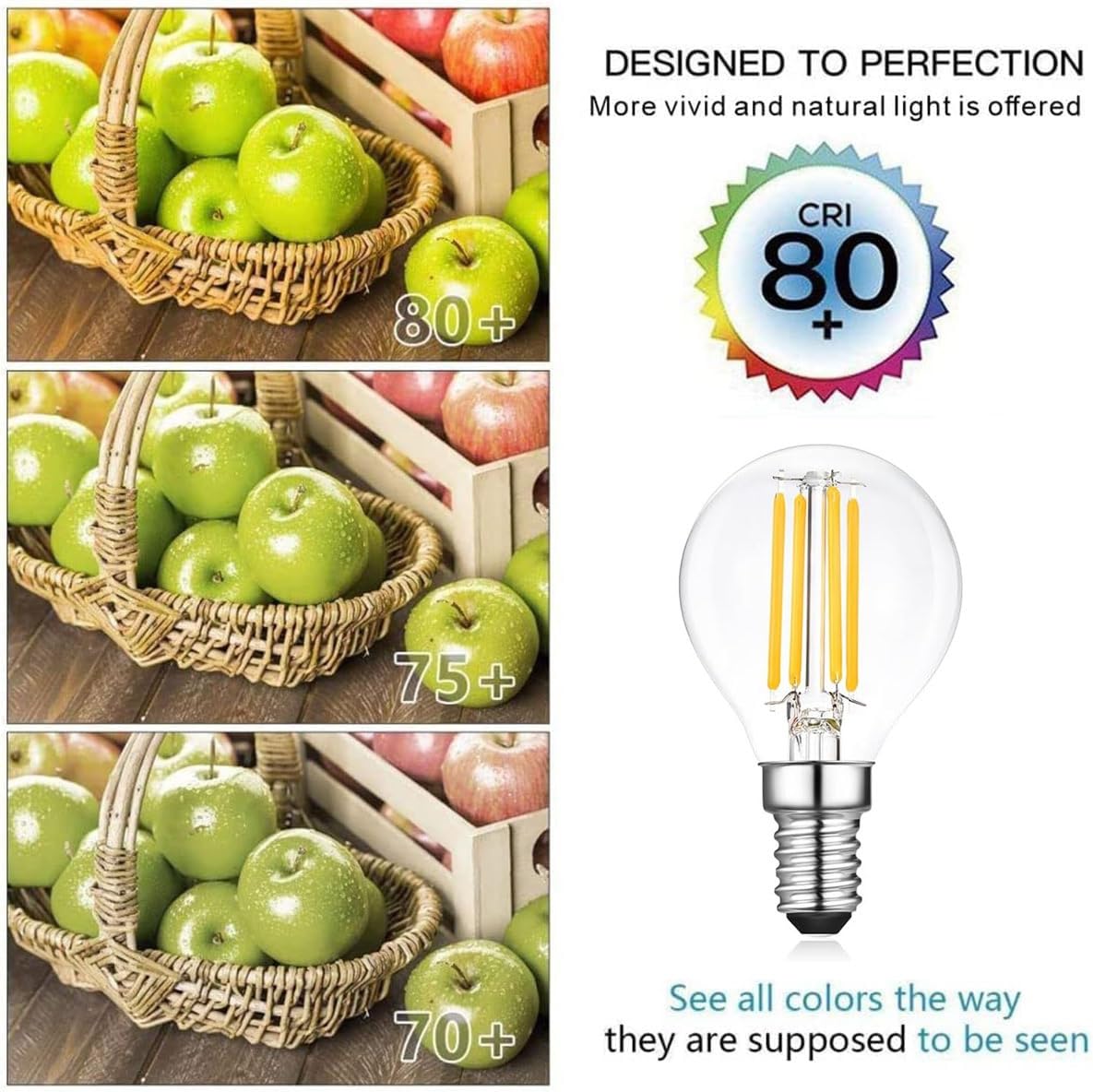 żarówka, Żarówka LED E14 G45 2W, 220 V AC, 200 lm, żarówki kuliste(Warm White)