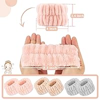 Vista 5 de Toallas de muñeca para mujer para lavar la cara, toalla de microfibra para spa, pulseras absorbentes, banda para el sudor para niñas que evitan que