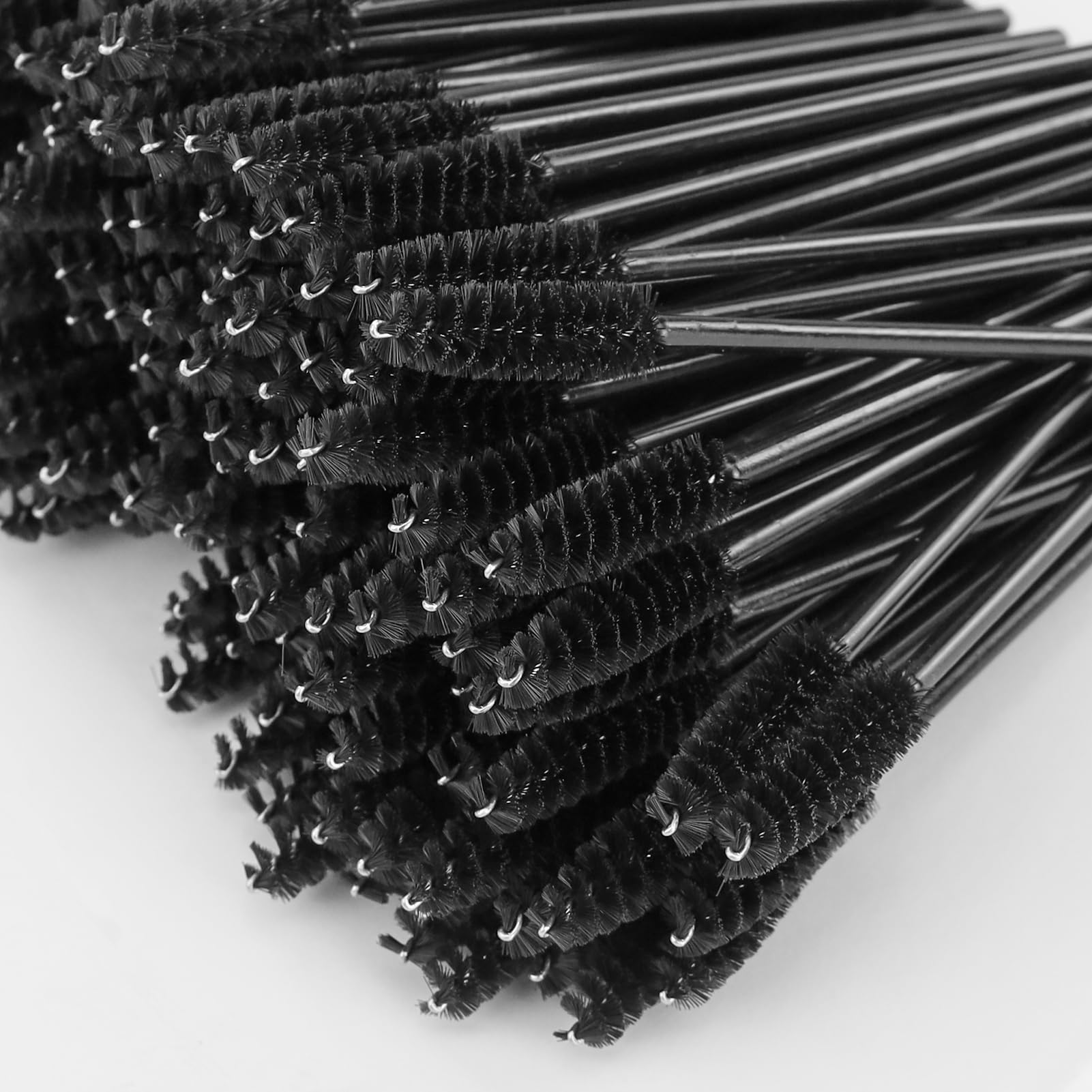 Set di 150 pennelli per ciglia, colore nero, per mascara, bacchette magiche, pieghevoli, per pettinare e allungare le ciglia