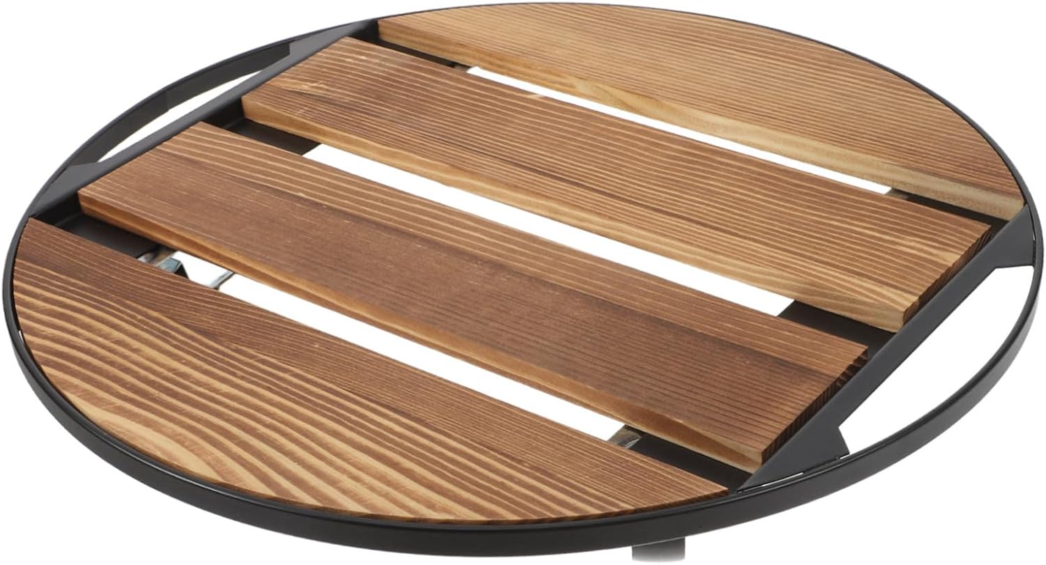 BESPORTBLE Round Wooden Plant Wheels Movable Plant Stand for Indoor Flower Pots Easy Rolling Base for Gardening for Home and Garden Use