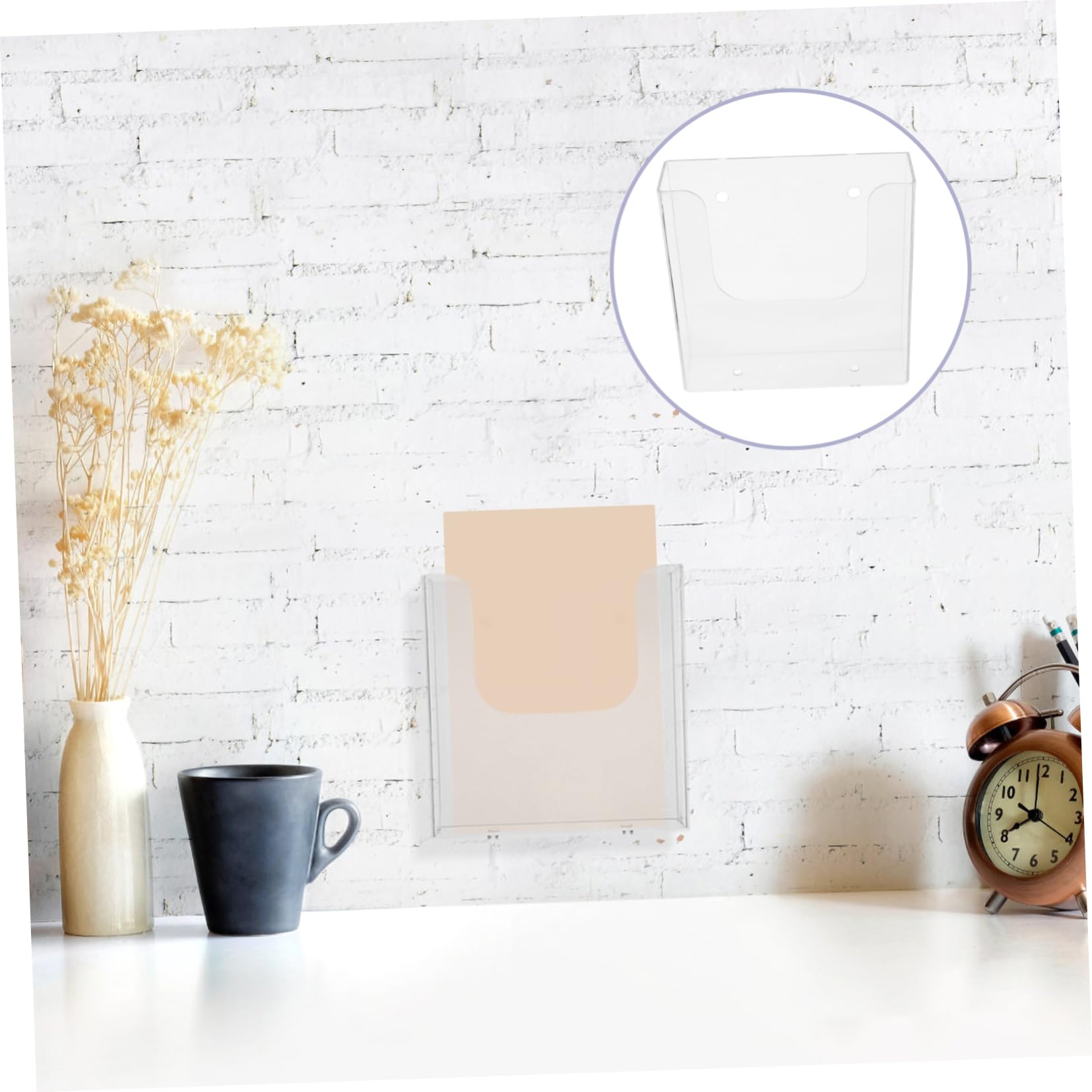 DOITOOL Boîte de Rangement de Bureau en Plastique Design Moderne et Trous pour Organiser Documents, Robuste Usage Bureau