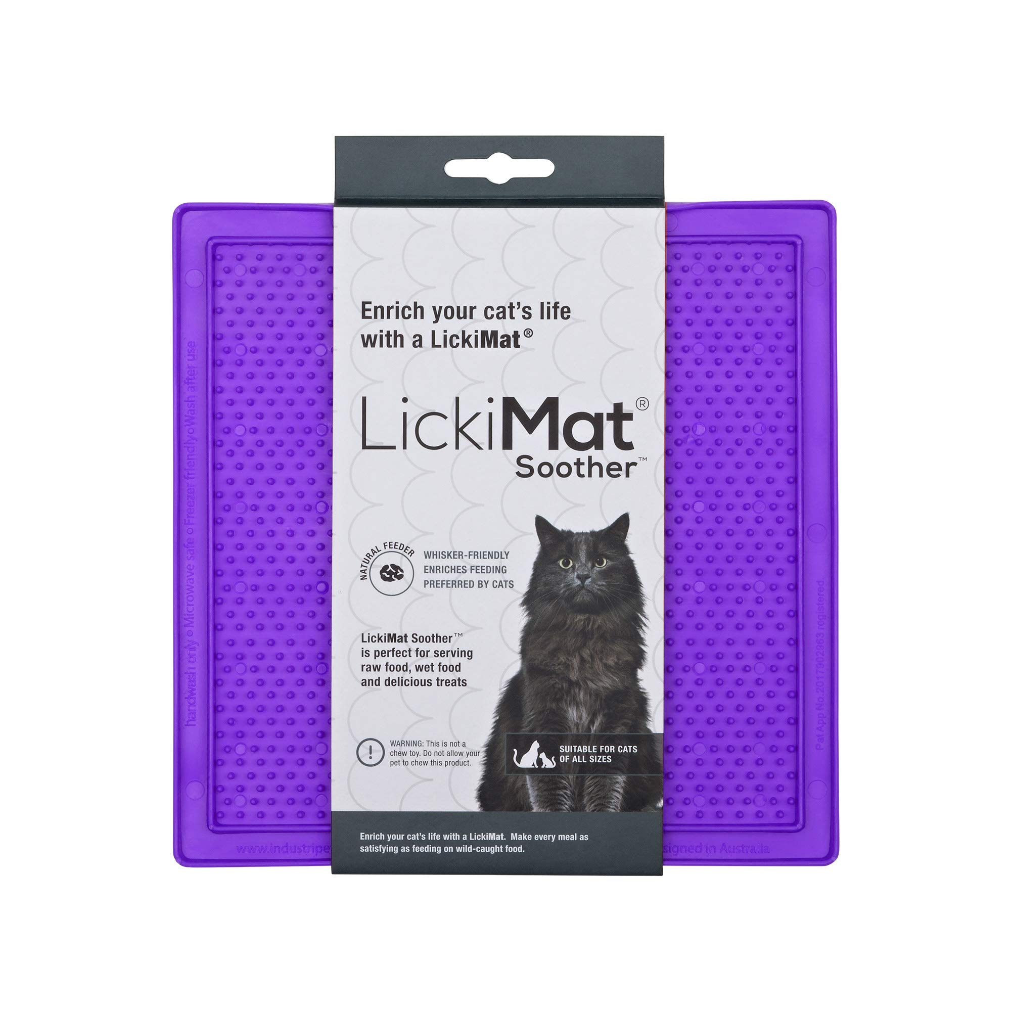 Lickimat Classic Cat Slow Feeders for Feline Boredom and Anxiety Reduction; Perfect for Food, Treats, Yogurt, or Peanut Butter. Fun Alternative to a Slow Feed Cat Bowl or Dish!