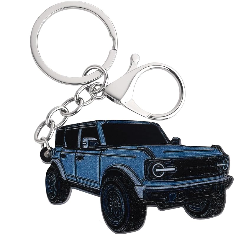 Chaveiro com Clipe para Ford Bronco 2022, 2023 e 2024 Kaelaris Azul-claro