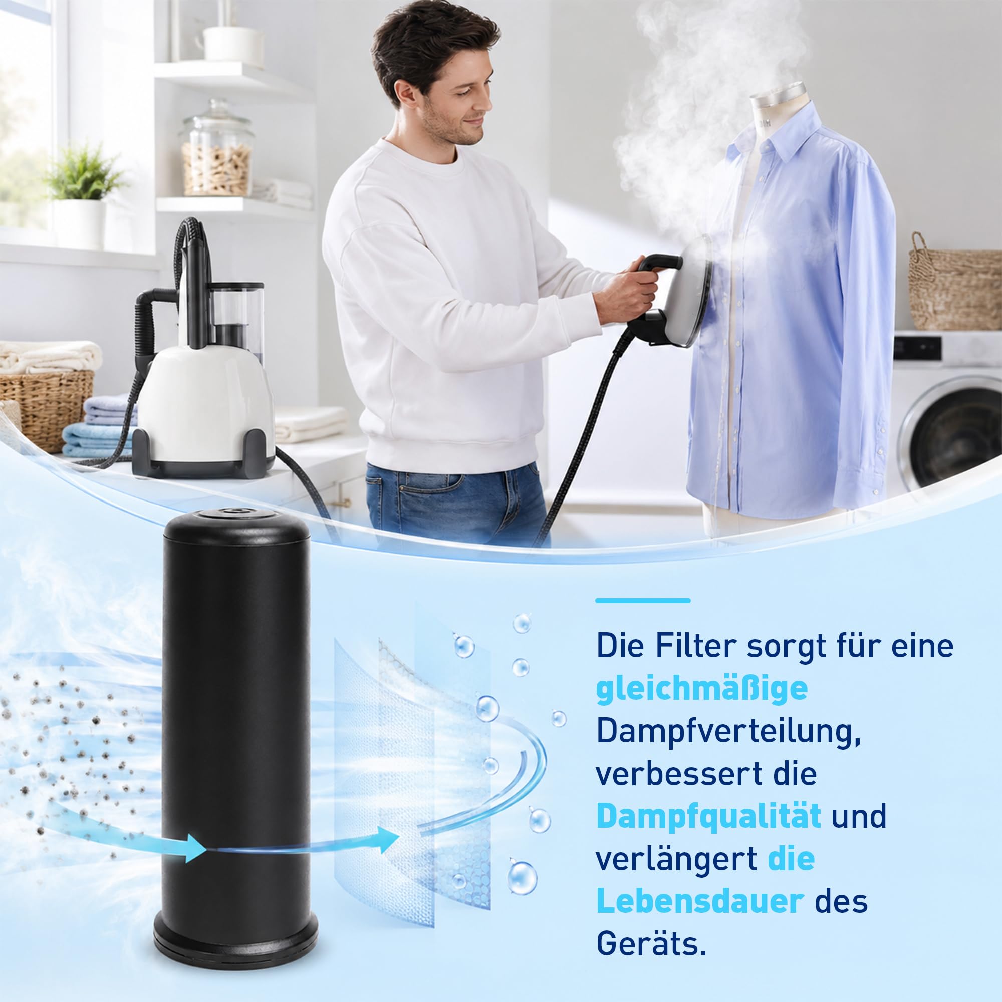 3 Stück Kalkschutzkartuschen für Laurastar Lift/Lift Plus/Lift Xtra Dampfbügelstationen Kalkschutz Korrosionsschutz Water Filter