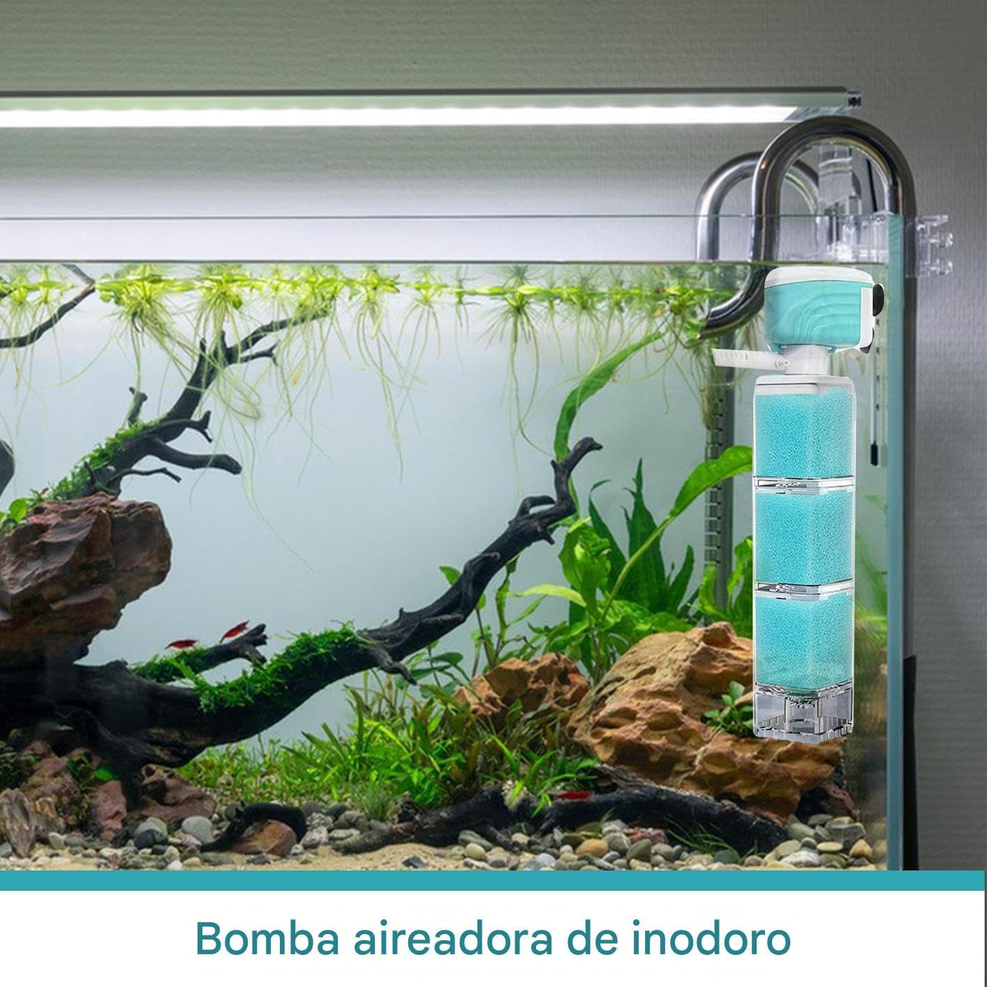Filtri Per Acquario Potente macchina pulitrice con filtro a spugna | Pompa Filtro Interno Sommergibile Per Acquario Acqua Dolce Marina Laghetto Casa Ufficio Gamberetti