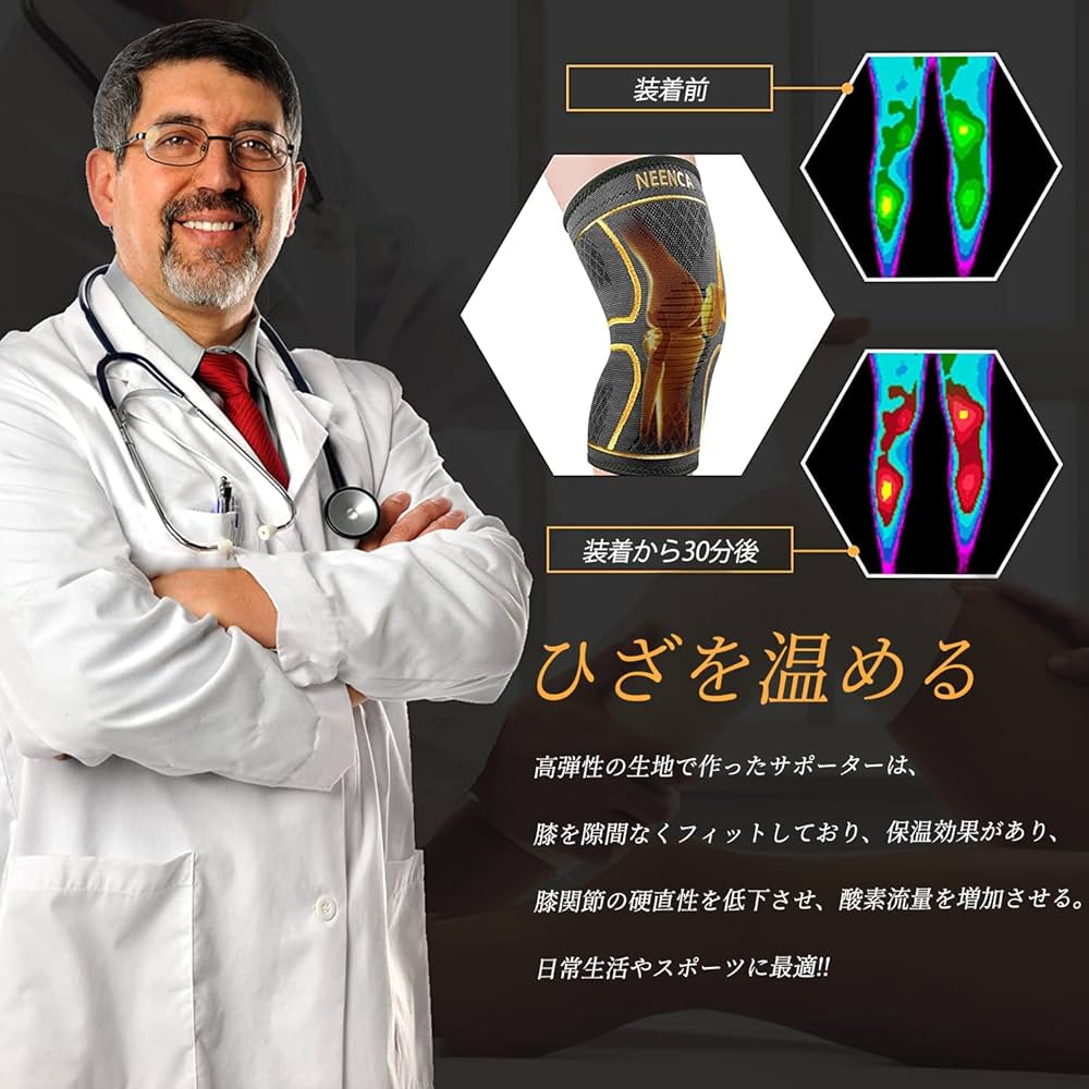 Amazon.co.jp: NEENCA 膝サポーター 2枚セット スポーツ用 膝