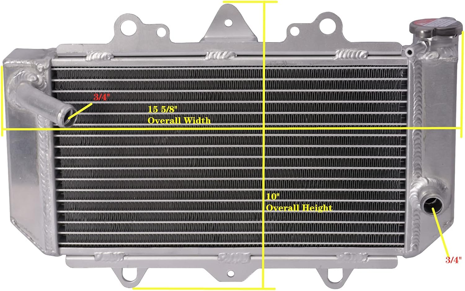 All Aluminum ATV Cooling Radiator for 2004-2008 2005 2006 2007 Yamaha YFZ450