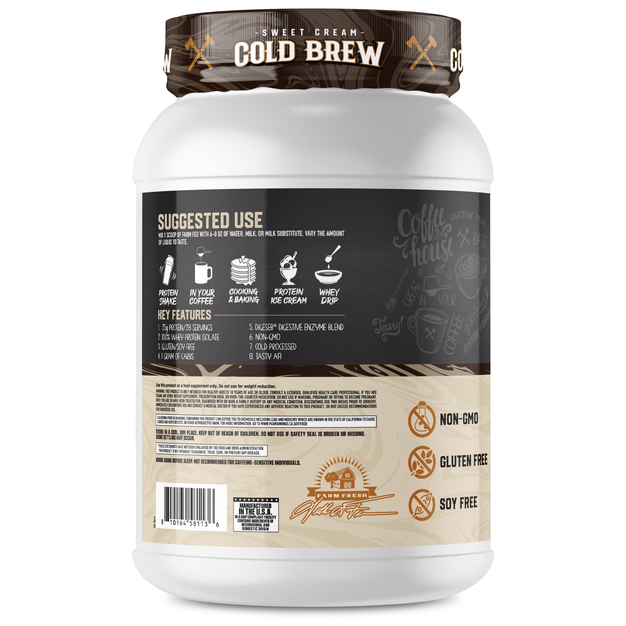 Axe & Sledge Farm Fed 100% Whey Protein Isolate | 25g Protein | Low Carb, Low Sugar, Gluten Free | Protein Powder for Men and Women | Keto | Made in the USA | 28 Servings, Vanilla Milkshake — Amazon image 11