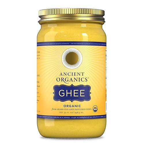 Ancient Organics Ghee manteca de ghee alimentada con pasto orgánico ghee sin gluten mantequilla clarificada vitaminas y omegas reducción de lactosa