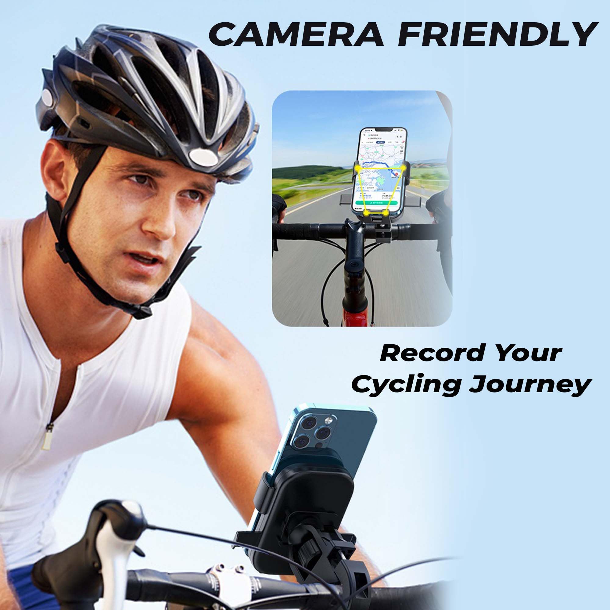 Kratos Mobile Holder for Bike with One-Touch Lock, 360° Rotating Adjustable Phone Mount for Bike Handlebar, Heavy Duty Shockproof Mobile Stand for Motorcycles, Universal Anti-Slip Bike Mobile Holder — Amazon image 2