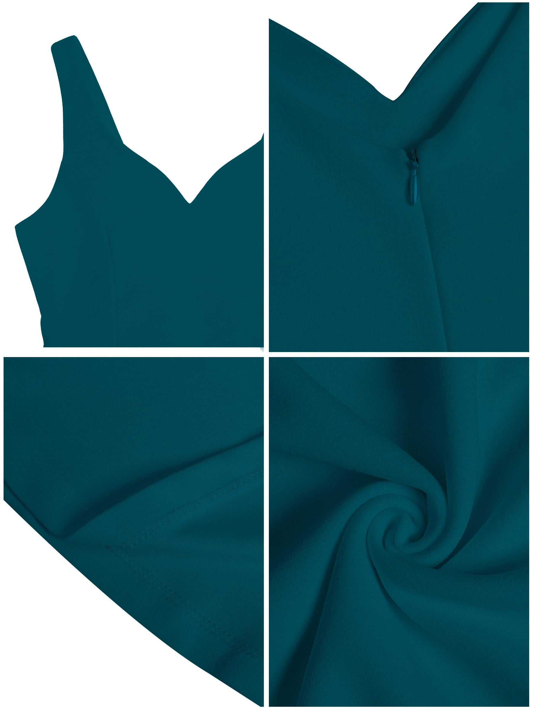 Missufe Vestido corto sin mangas para mujer, corte corazón, acampanado, acampanado, para fiesta, cóctel