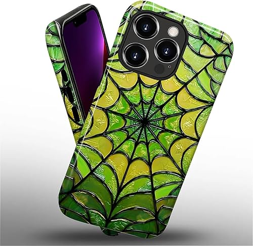 Miniatura 483 de Funda para iPhone 11 Pro Funda, Diseño de Patrón de Mosaico de Vidrio en Tono Verde - Protección Dual Híbrida Silicona + PC Duro Resistente a Golpes