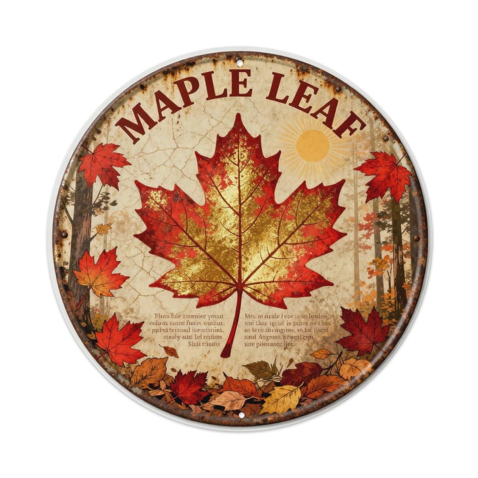 MAPLE LEAF Metal Tin Sign Plaque