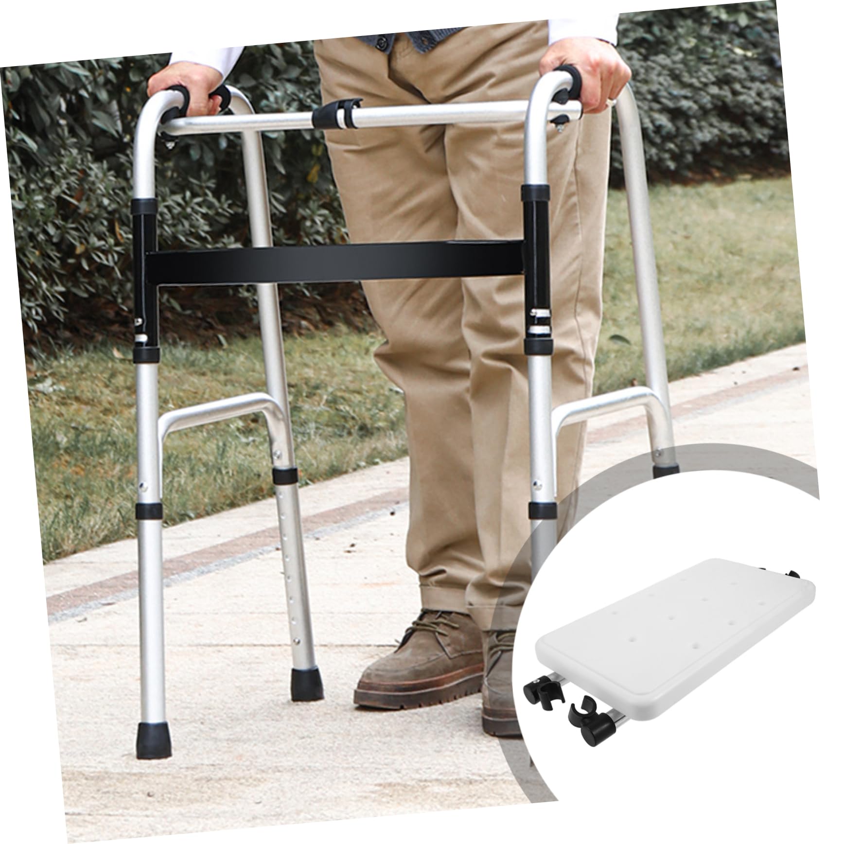 VICASKY Accessorio Supporto Reversibile per di Deambulatore e Lega Sedile in Alluminio Plastico Stabile e Confortevole per Sedile da Doccia