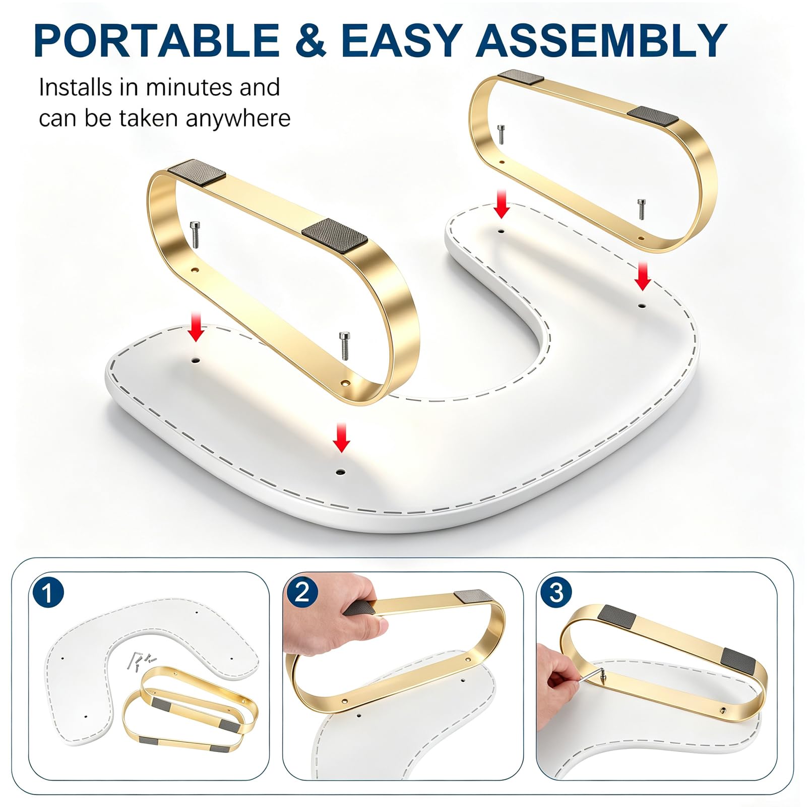 Reposabrazos para Nail Tech, soporte de brazo de manicura en forma de U, reposabrazos de uñas para reposamanos Nail Tech con soporte de acero inoxidable