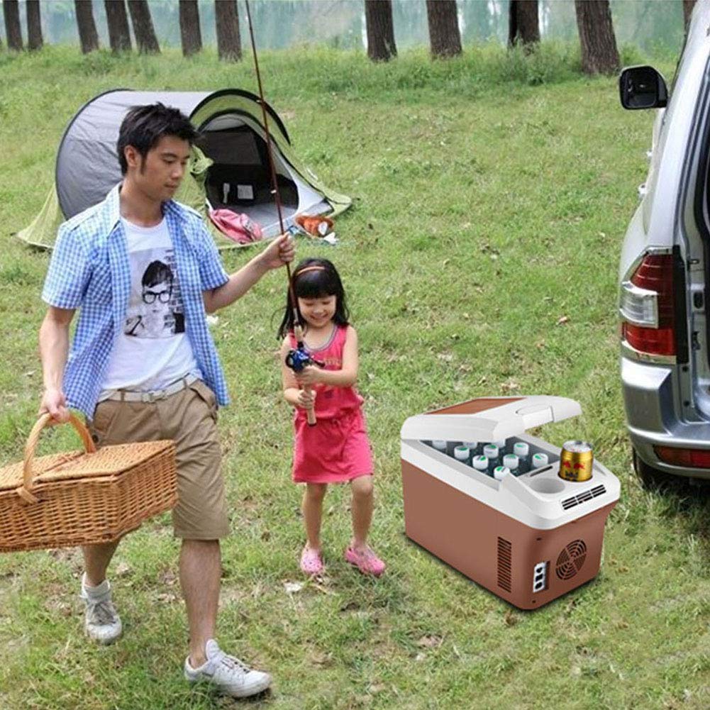 fridge Réfrigérateur De Camping en Plein Air, Mini Frigo électrique Portable 12v / 24v, avec Bandoulière et Cordon d'alimentation, Capacité de 15 litres