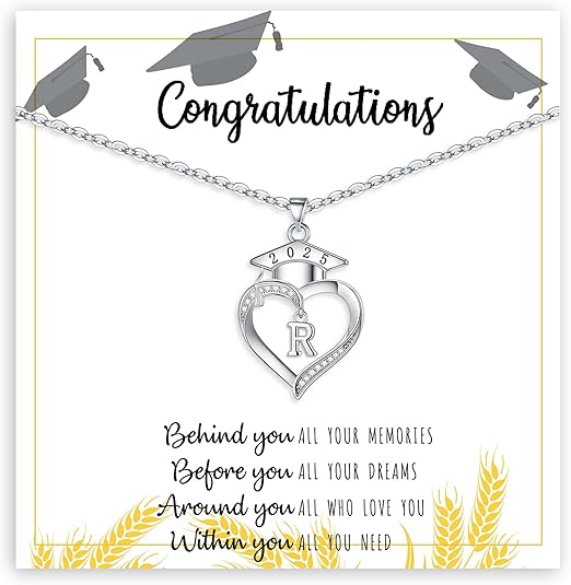 Graduation Gifts, Graduation Gifts for Her Initial Necklaces for Women Class of 2025 Gift Letter A - Z High Shool Senior Master Degree Graduate Necklace for Daughter Sister Granddaughter Girlfriend