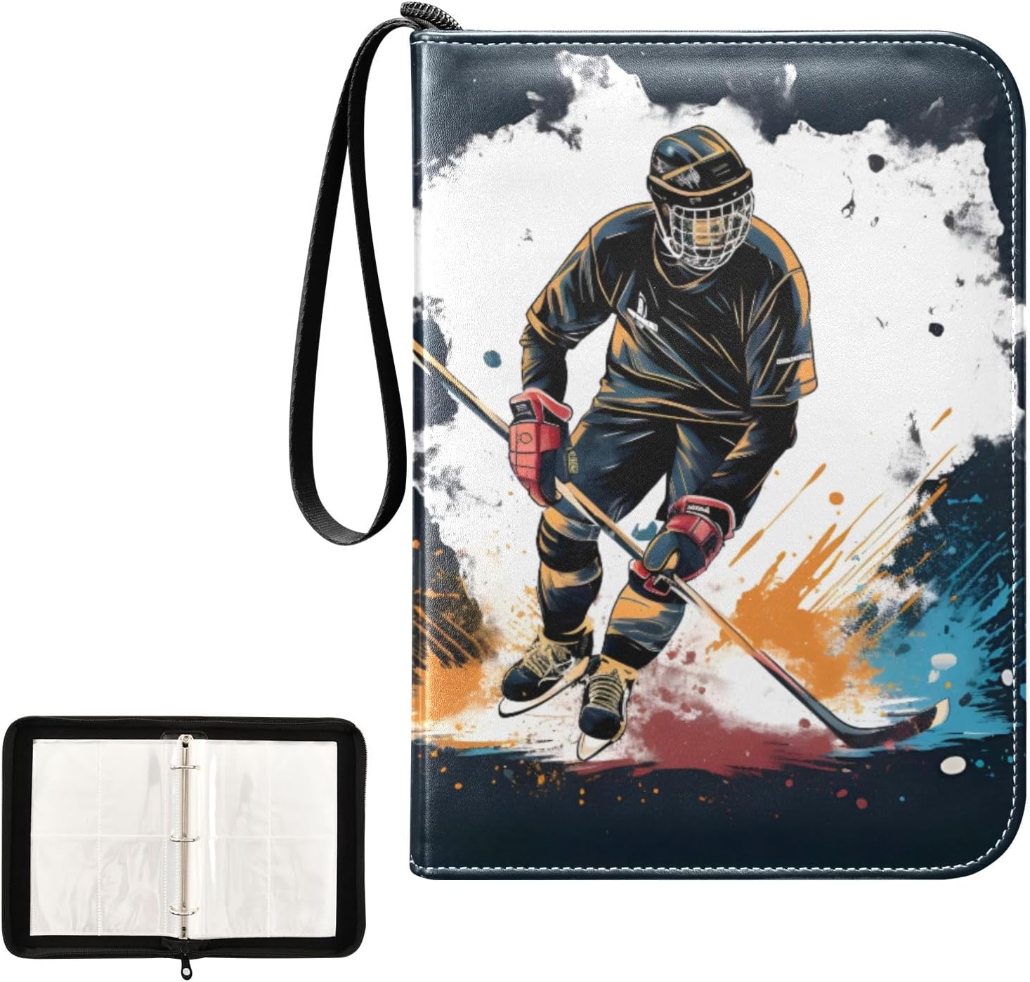 4 Pockets Trading Card Album Holder Book Folder Sports Card Binder Space Galaxy Star 400 Double Side Pockets for 3 Ring Binder Zipper
