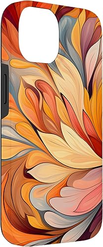 Miniatura 6 de iPhone 12 Pro Max Remolinos florales abstractos  Funda de colores cálidos de otoño