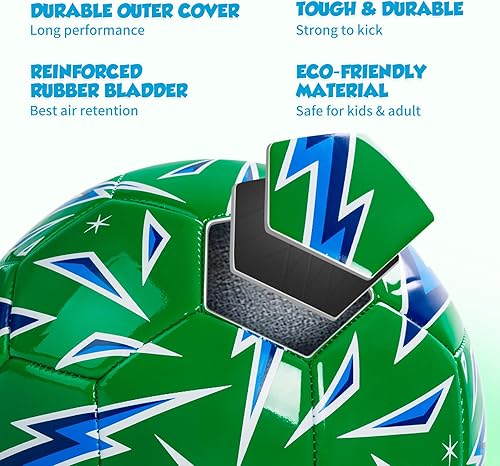 Miniatura 3 de Balón de fútbol tamaño 5, pelota de fútbol de entrenamiento para niños, adolescentes, jóvenes y adultos, 32 paneles cosidos a máquina, pelota de