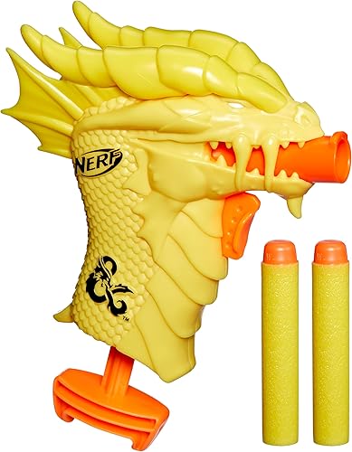 Nerf MicroShots Dungeons & Dragons Palarandusk Blaster, 2 dardos Elite 2.0, juegos al aire libre para niños, juguetes D&D Blaster para edades de 8
