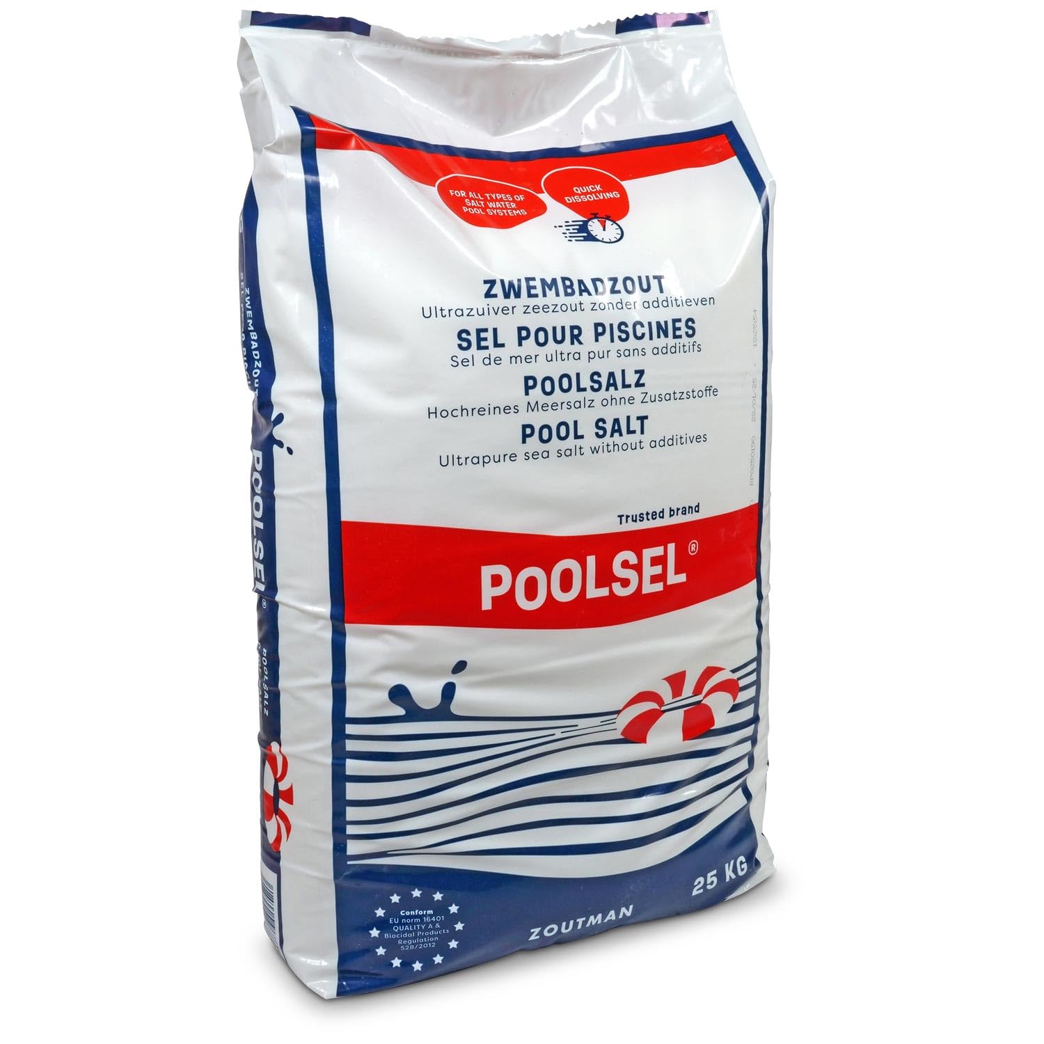 POOLSEL® Salz zur Salzelektrolyse - Hochwertiges hochreines Salz für eine perfekte Wasserqualität in Schwimmbädern - Salzwasser Chlorherstellung durch Elektrolyse mit Meersalz (25 Kg)