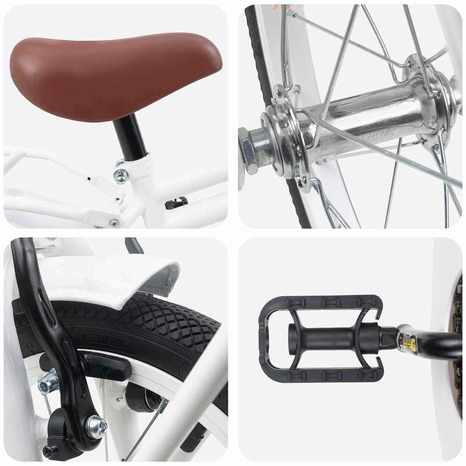 Kinderfahrrad Zoll Schwarz mit Stahlrahmen und Schutzblech für 2-4 Jahre, leichtes Zweirad mit Klingel, Rücktrittbremse, Ständer, Reflektoren ideal für Ausflug