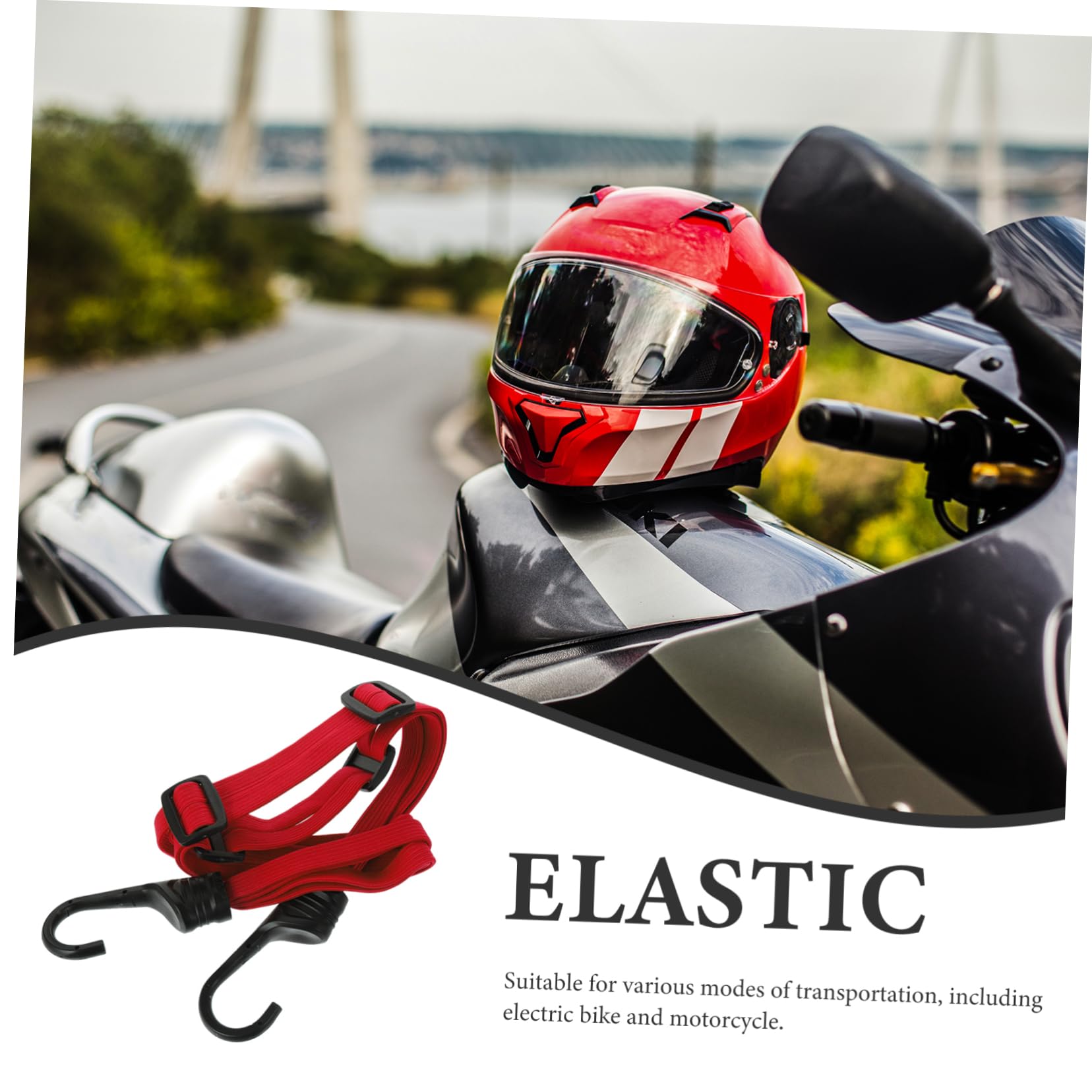 OUNONA Helmet Straps Elastic Strap Bungee Cord Motorcycles Rope Helmet Rope Cargo Tie-Down Strap Helmet Accessories Lashing Strap Cycling Accessories Binding Strap Elastic Helmet
