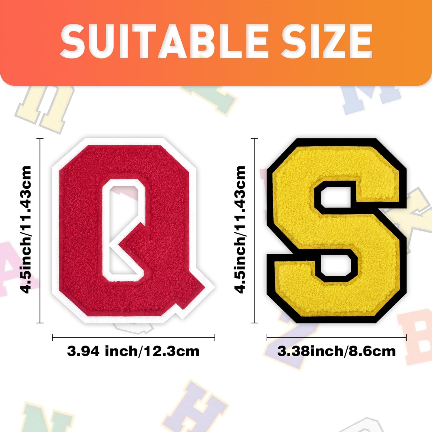 1 PC 4.5" Yellow Chenille Letter H Patch with Black Border – Iron-On Varsity Alphabet for Jackets, Backpacks, Hats, Jeans, DIY Crafts - Image 3