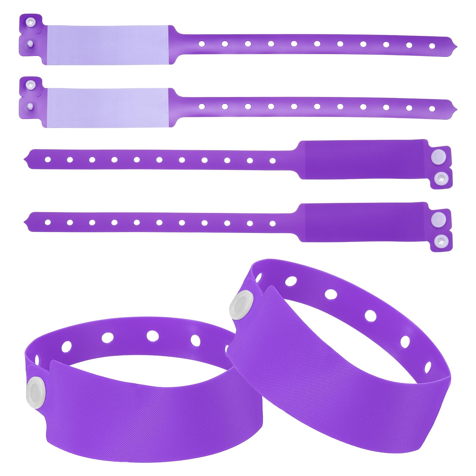 PATIKIL 50 Pcs ID Wristbands, Adjustable Identification Wristband Secure Identification Bands Bracelet for Events Parks Field Trips Airport Travel, Purple
