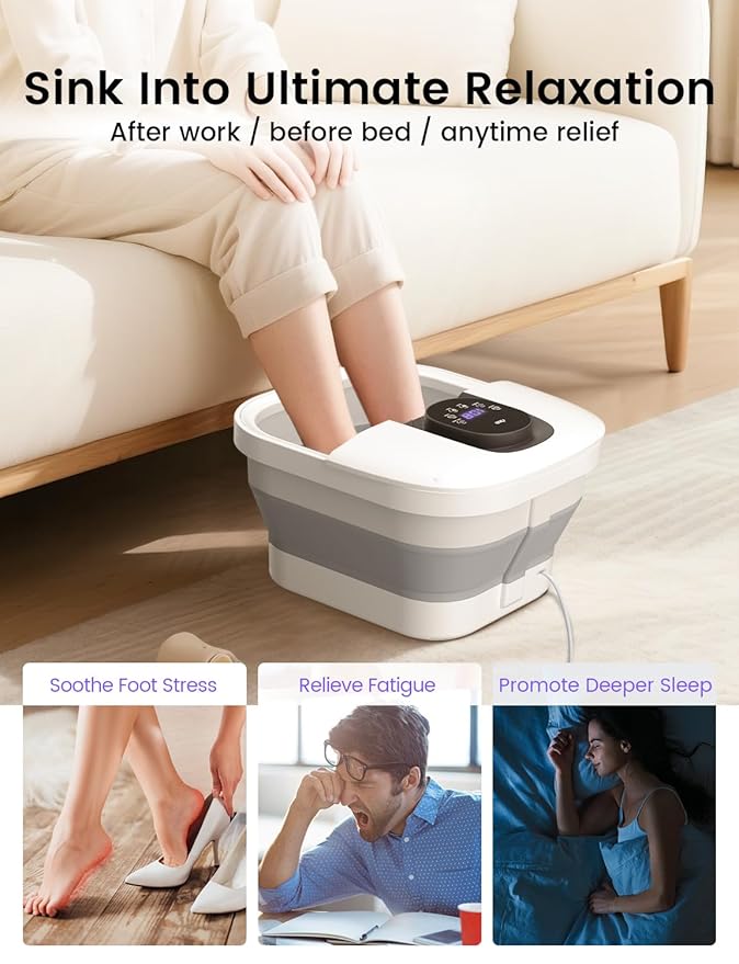 RIKE Spa de Pies Plegable con Calefacción PTC y Masaje miniatura 5