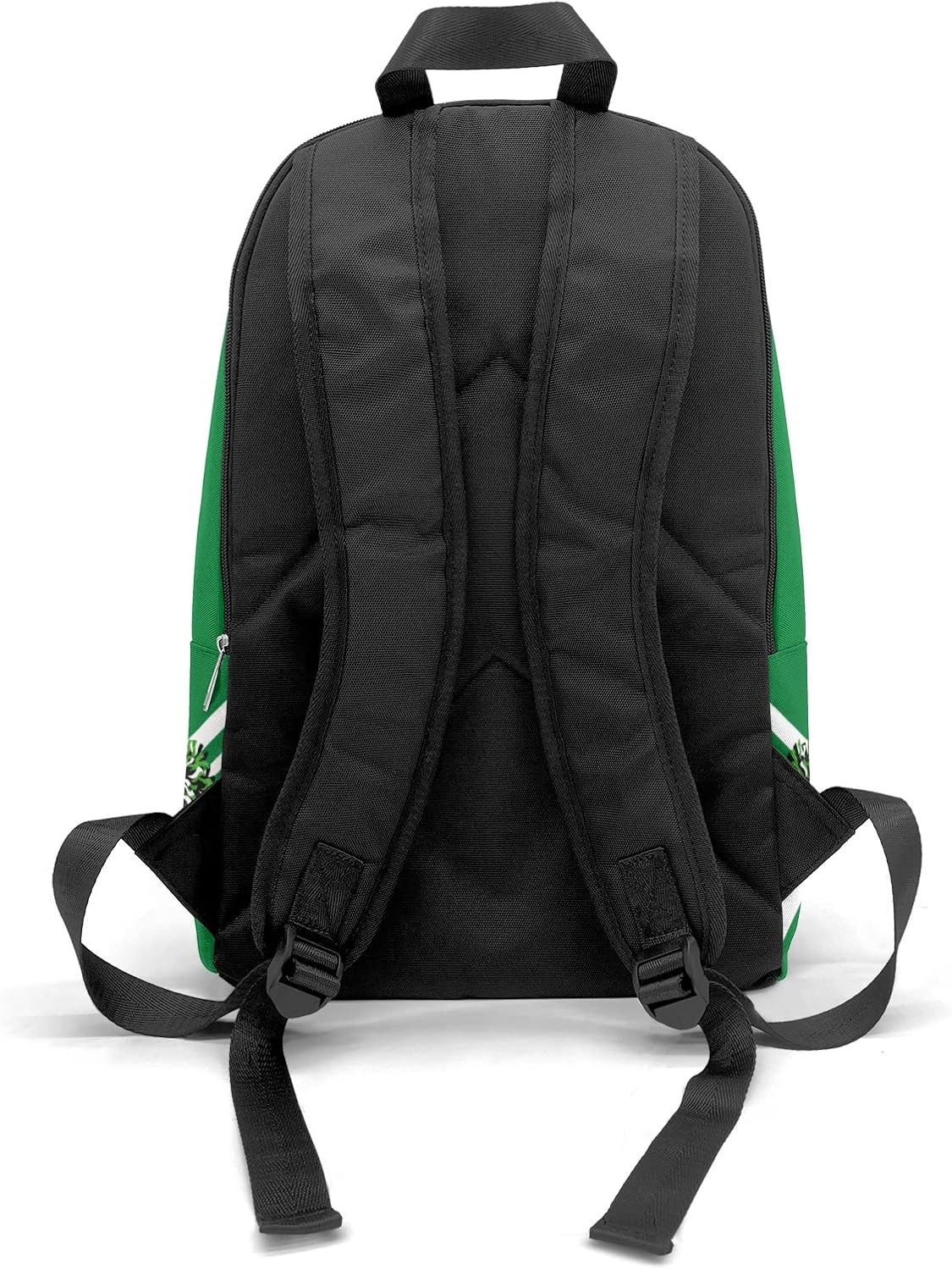 Green White Cheerleader Cheer Backpack Bookbags Casual Travel Daypack Laptop Bag for Camping Shopping