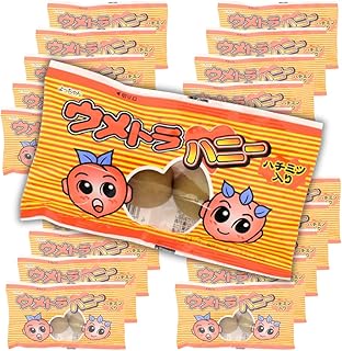 ウメトラハニー 3粒×20袋 カリカリ はちみつ 蜂蜜 甘酸っぱい 梅 ウメ 駄菓子 おやつ 小袋 個包装 まとめ買い 7RabbitRiograndeオリジナルステッカー付 【商標登録番号 第6667215】 (20袋, ウメトラハニー)