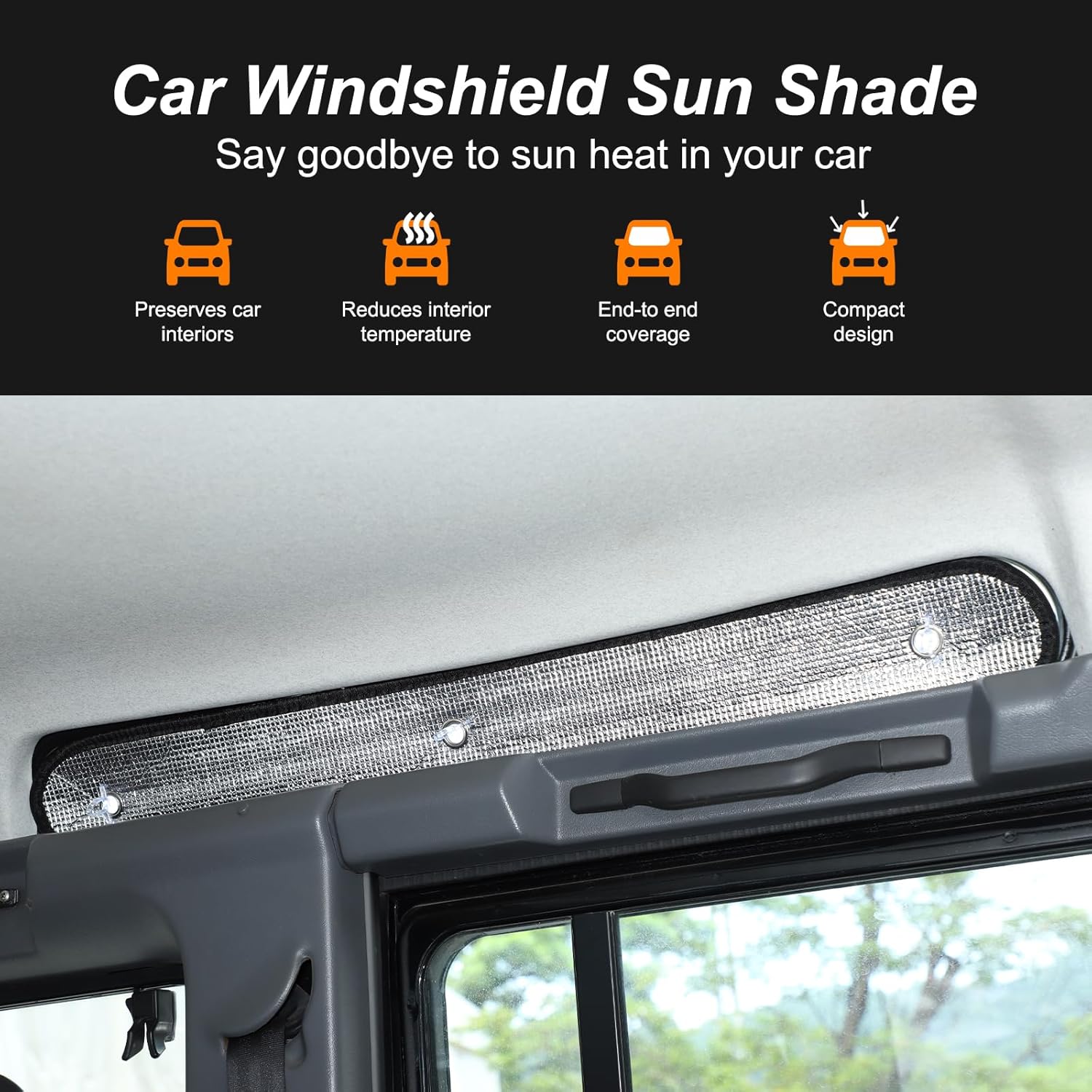 PIUGILH Car Sunroof Sun Shade Compatible with Land Rover Defender 2004-2018 Accessories Car Roof Cover Foldable UV Reflector Reflective Covers Block UV Rays