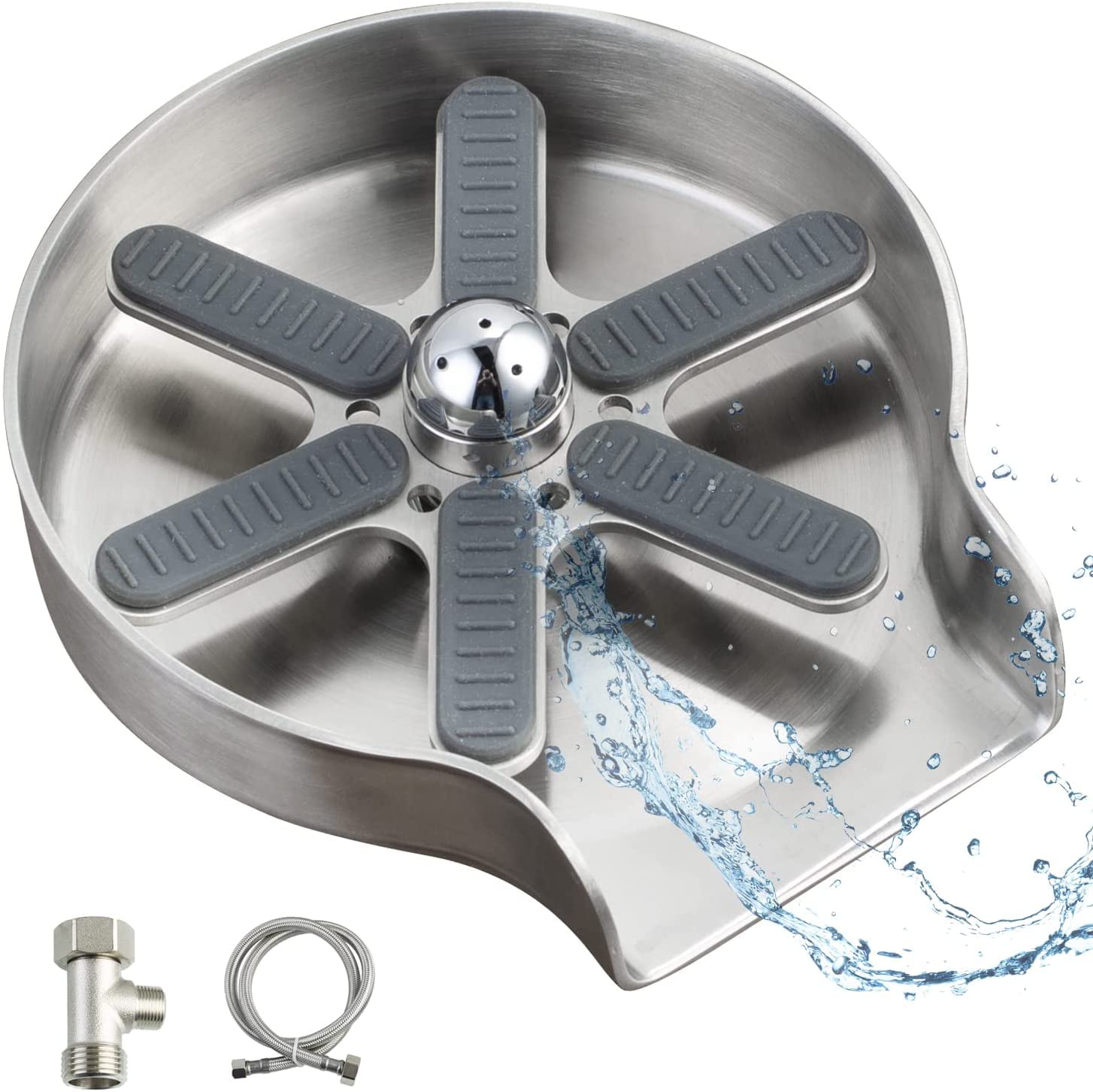 Kitchen Sink Glass Attachment Accessory for Glass Rinser Cup Washer For Kitchen Sink ?Kitchen Automatic Flushing Device?Sus 304 Stainless Steel Sink Accessories