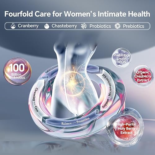 Miniatura 4 de KTT Probióticos vaginales, equilibrio de pH para mujeres, 100 mil millones de UFC probióticos para mujer para salud vaginal, urinario, control de