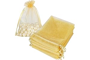 HRX Package 100pcs Gold Organza Gift Bags