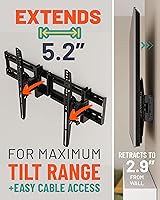 Vista 5 de ECHOGEAR Soporte de pared extensible inclinable para TV de 32 a 90 pulgadas de hasta 110 libras - Reduce el deslumbramiento con extensión de 5.2