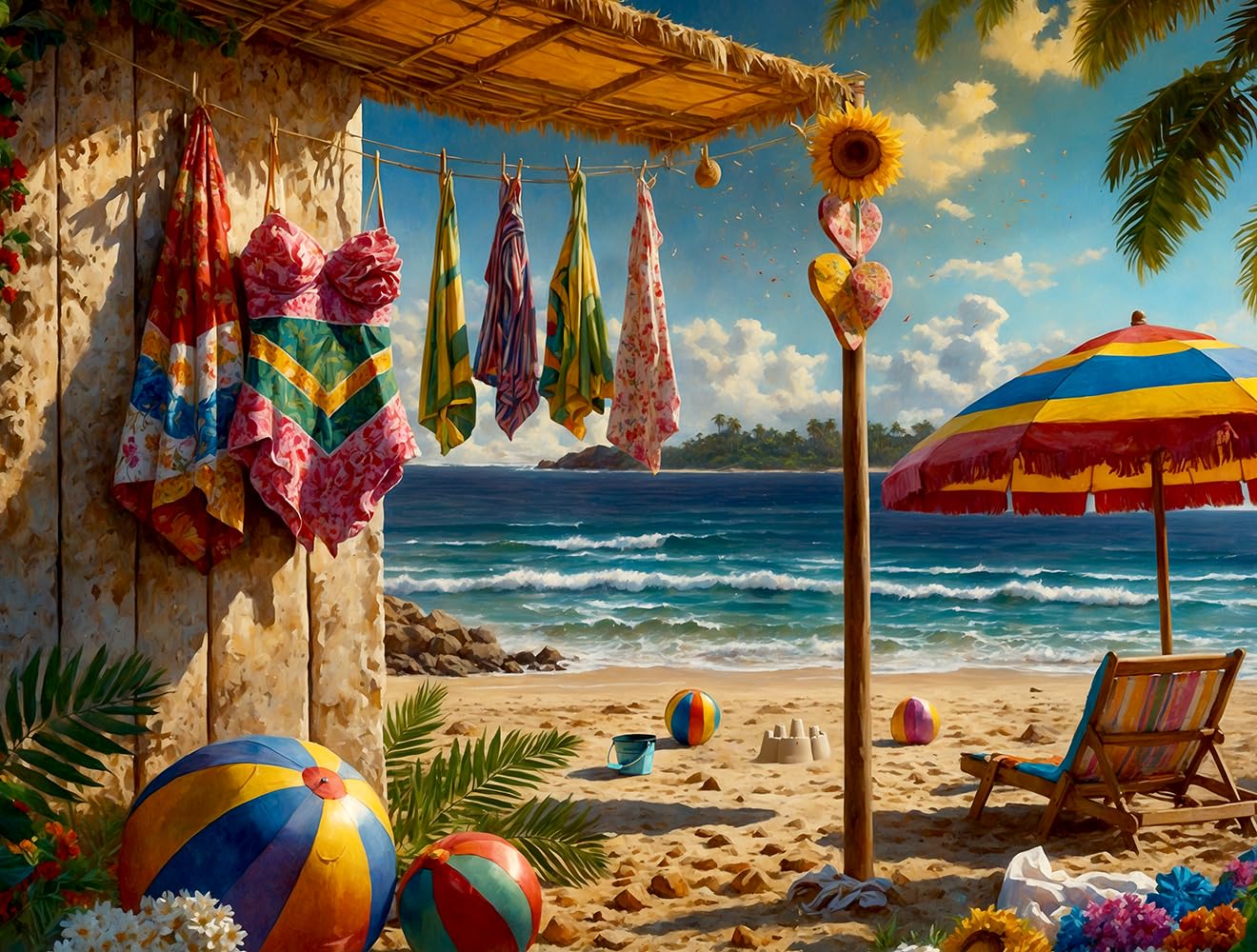 Adult 1000 Piece Jigsaw Puzzle Collection – Relaxing Scenic, Wildlife, Nature & Ocean Designs – Premium Quality Puzzles (Beach Life)