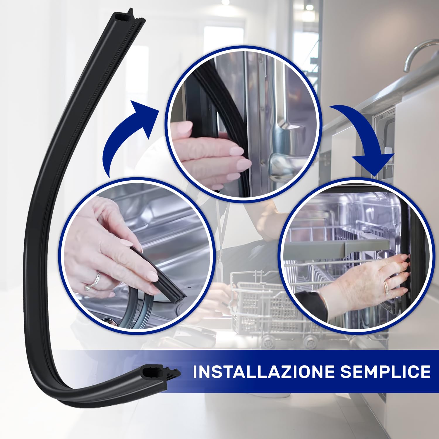 Guarnizione Porta Lavastoviglie 550mm - Codice Originale 1882470100 - Compatibile Con Beko, Arcelik, Brandt - Garanzia 10 Anni - Foto 6