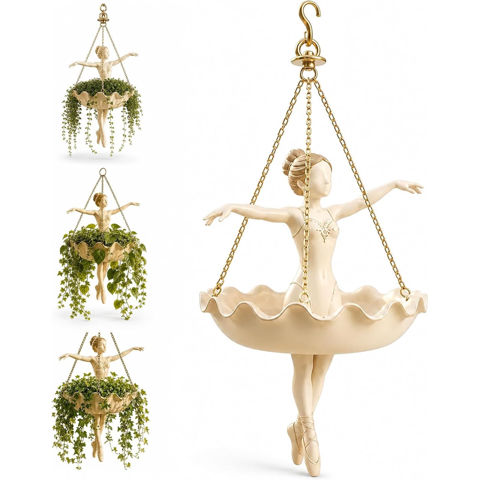 Crzvnea Ballerina Hanging Planter, Hanging Planters for Outdoor Plants (C1)