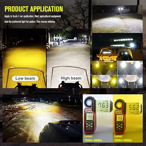 Miniatura 6 de Luces de conducción de motocicleta DC9-32V proyector súper brillante luces deportivas impermeables para coches, ATV, bicicleta, Yamaha, UTV, camión,